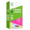 Comfy Package [50 Count] 10 mm Jumbo Paper Smoothie & Boba Straws - Biodegradable Paper Straws for Milkshakes, Smoothies & Bubble Tea, Assorted Colors view 1