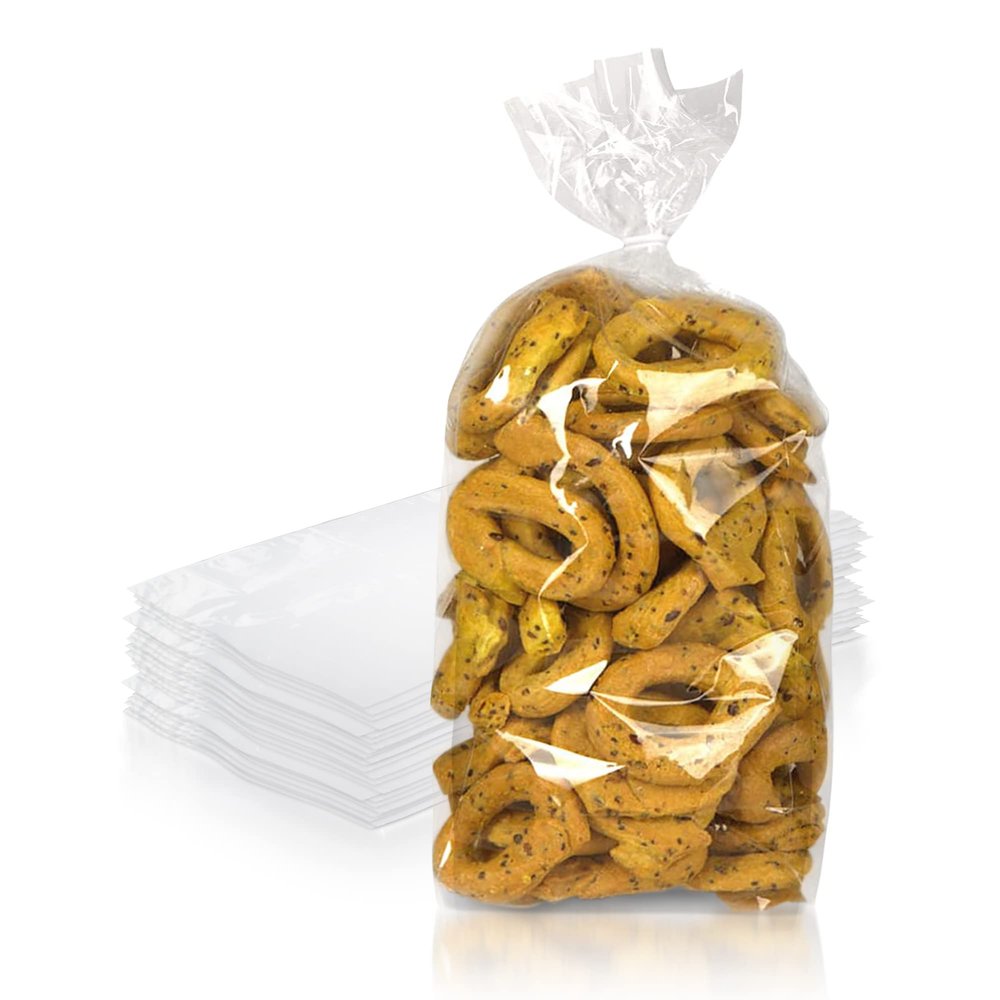 PUREVACY Gusseted Plastic Bread Bags 5 x 3 x 15, Plastic Bread Storage Bags 1000 Pack, PE 1 Mil Clear Gusseted Plastic Bags, Waterproof Bread Storage Bags, Durable Clear Plastic Bags for Packaging