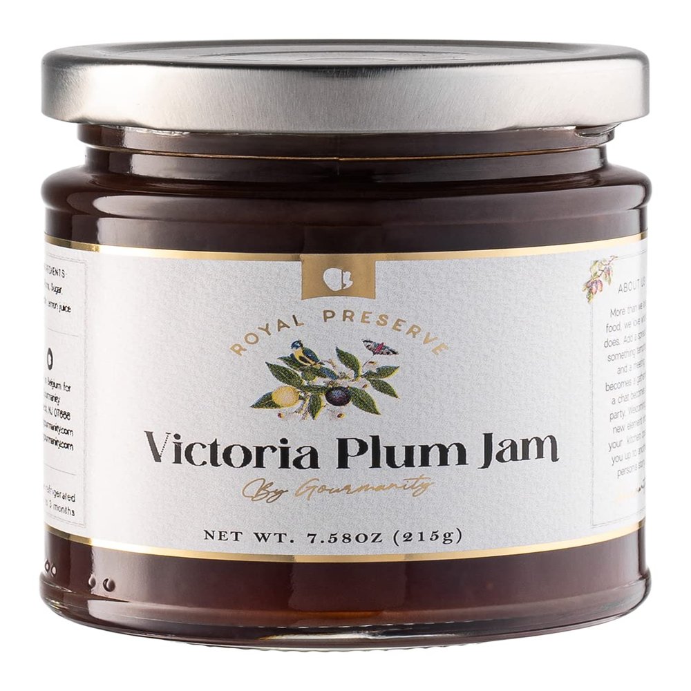 Gourmanity Victoria Plum Jam, Sweet and Flavorful, Delicious Plum Preserves, Great on Toast and Scones, High Fruit Content, Non GMO, Made in Belgium, 7.6oz