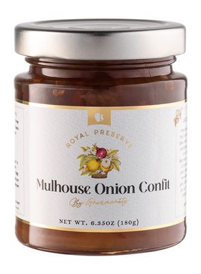 Gourmanity Mulhouse Onion Jam, Sweet & Savoury Taste, Serve with Burgers, Grilled Meat and Fish, All Natural, Non-GMO, Product of Belgium, 6.35oz Jar