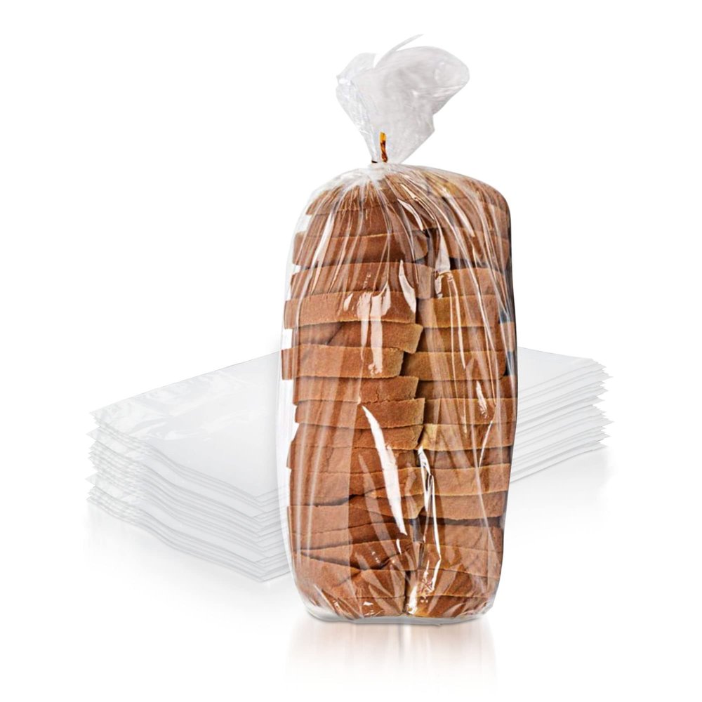 PUREVACY Gusseted Plastic Bread Bags 5.5 x 4.75 x 15, Plastic Bread Storage Bags 1000 Pack, PE 1 Mil Clear Gusseted Plastic Bags, Waterproof Bread Storage Bags, Durable Clear Plastic Bags