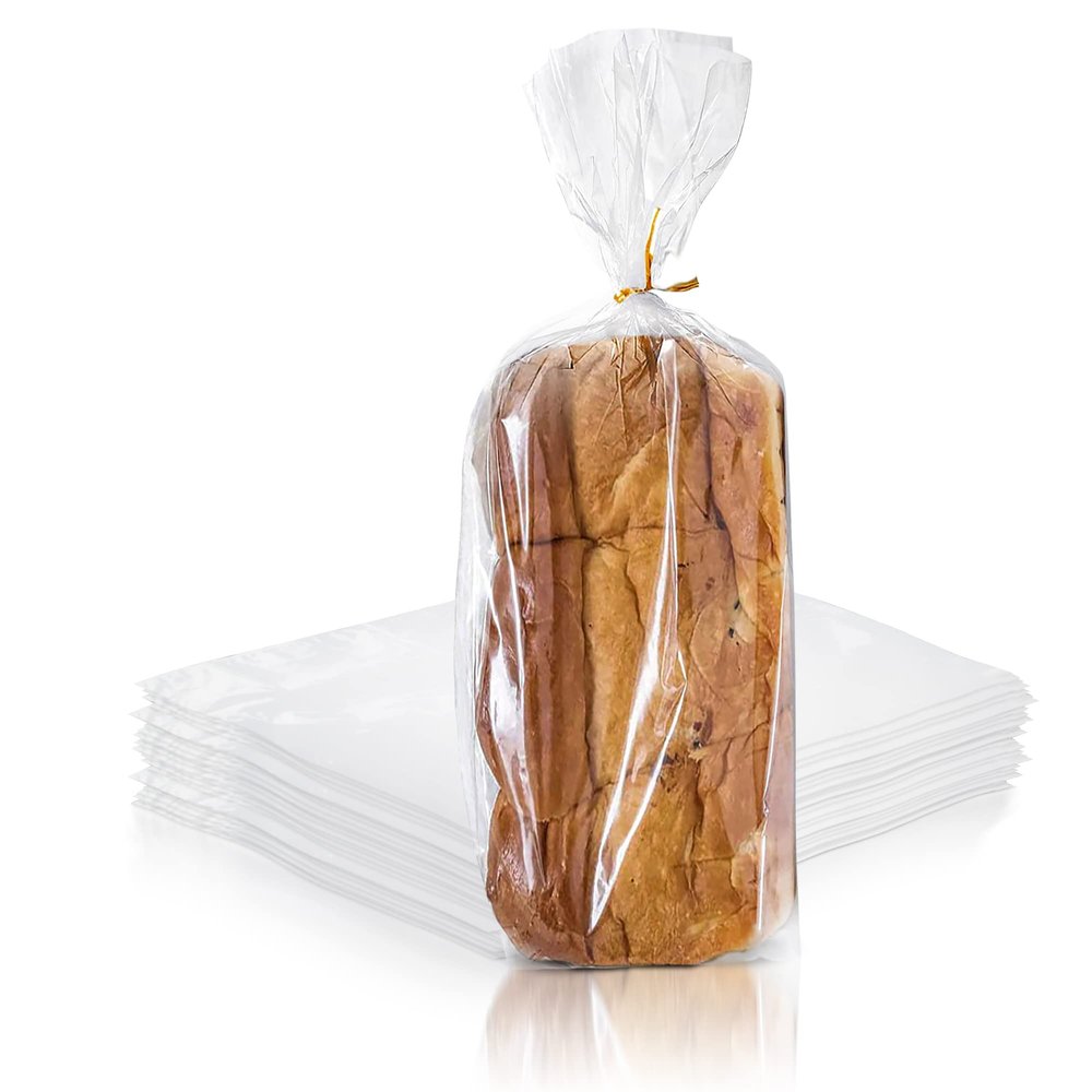 PUREVACY Gusseted Plastic Bread Bags 5.5 x 3 x 24, Plastic Bread Storage Bags 1000 Pack, PE 1 Mil Clear Gusseted Plastic Bags, Waterproof Bread Storage Bags, Durable Clear Plastic Bags for Packaging