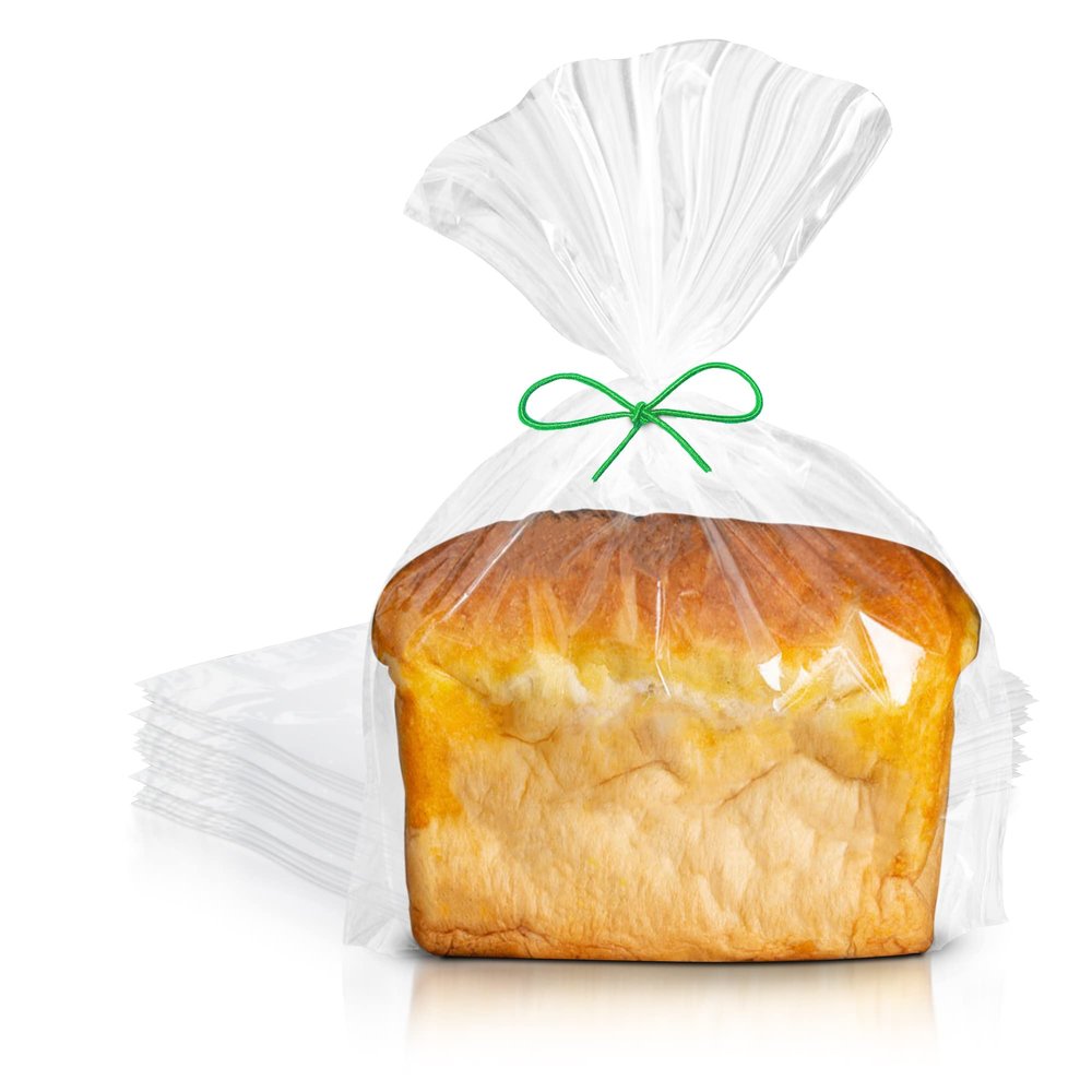 PUREVACY Gusseted Plastic Bread Bags 8 x 4 x 18, Plastic Bread Storage Bags 1000 Pack, PE 1 Mil Clear Gusseted Plastic Bags, Waterproof Bread Storage Bags, Durable Clear Plastic Bags for Packaging