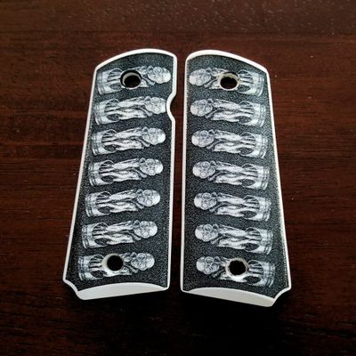 Colt 1911 Custom Engraved Ivory Scrimshaw Full Size Grips Birth Machine