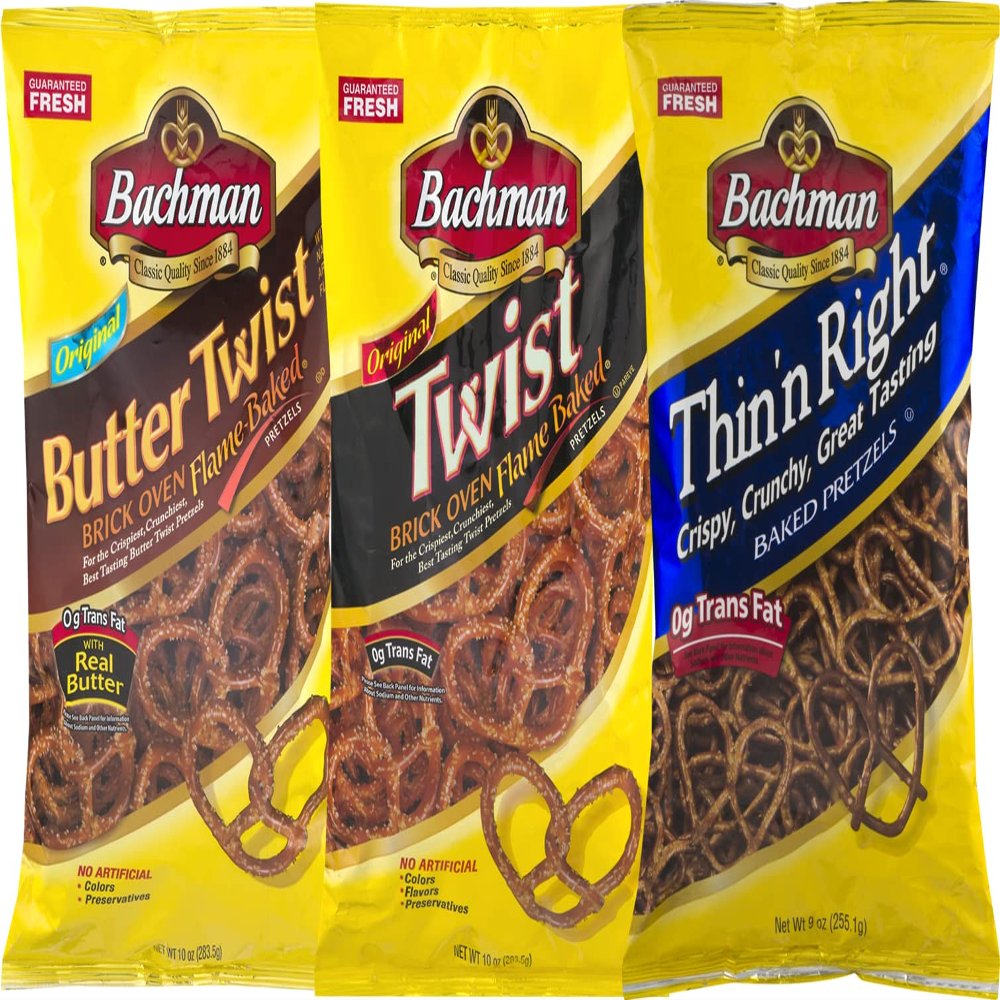Bachman Twists, Butter Twists & Thin'n Right Baked Pretzels, Variety 3-Pack