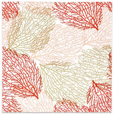 Gift Boutique 100 Coral Reef Napkins Beverage Cocktail Disposable Paper Coastal Coral Sea Fan Dessert Napkin for Tropical Ocean Beach