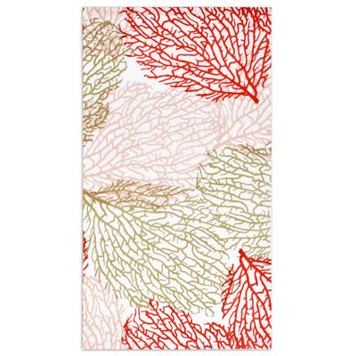 Gift Boutique 100 Coral Reef Guest Napkins Disposable Paper Coastal Coral Sea Fan Dinner Hand Napkin for Tropical Ocean Beach Decorative Towels
