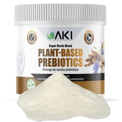AKI Plant-Based Prebiotic Blend (6oz/170g) - Ideal Source of FOS & Inulin - Nourish Intestinal Flora & Immunity - Ideal for Protein Shakes, Juice, Smoothies - Keto Friendly, Vegan, Gluten & GMO Free