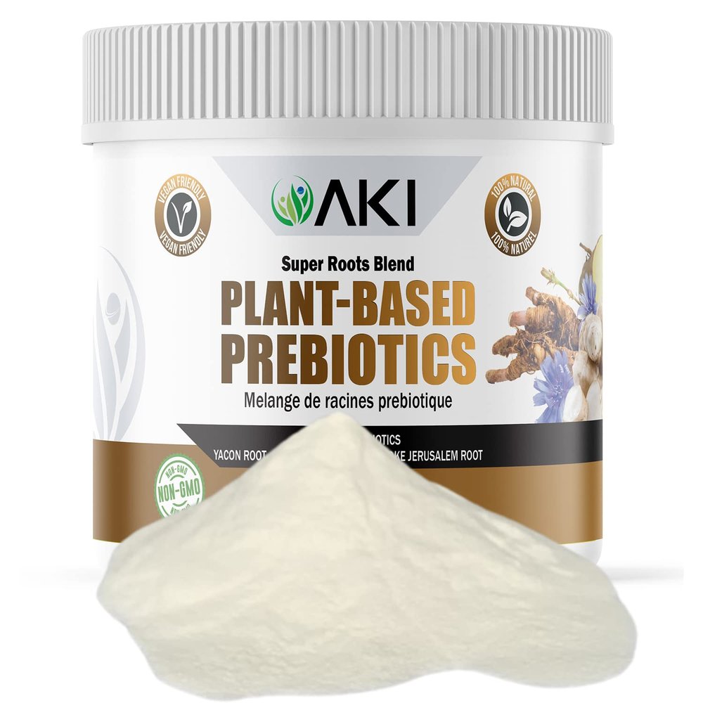 AKI Plant-Based Prebiotic Blend (6oz/170g) - Ideal Source of FOS & Inulin - Nourish Intestinal Flora & Immunity - Ideal for Protein Shakes, Juice, Smoothies - Keto Friendly, Vegan, Gluten & GMO Free