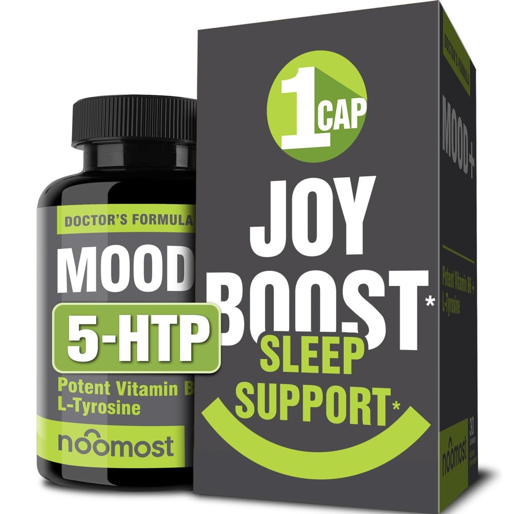 NooMost Mood Support Supplement for Mood Boost, Calm Mind & Body, Stress Response, Energy Supplement  Herbal Adaptogens: Ashwagandha, L Tyrosine, 5 HTP, Passion Flower, 30 Counts