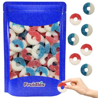 Fruidles Usa Patriotic Gummy Freedom Rings Candy Holiday Treats, 4Th of July, Fun and Festive Snacking, Party Flavor (1 Pound)