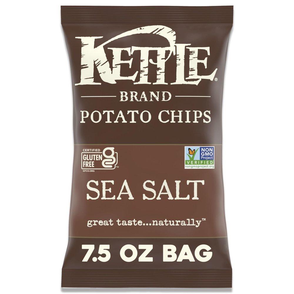Kettle Brand Sea Salt Kettle Potato Chips, Gluten-Free, Non-GMO, 7.5 oz Bag