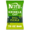 Kettle Brand Potato Chips, Krinkle Cut, Dill Pickle Kettle Chips, 7.5 Oz view 1