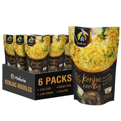 Hethstia Konjac Rice Noodle, Low-Calorie Shirataki Rice for Keto and Paleo Diets, Sugar-Free, Vegan, Pre-Cooked, Healthy Oat Flavor (9.52 oz, Pack of 6)
