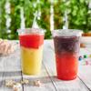 Comfy Package [Case of 500 24 oz. Clear Plastic Cups With Lids, Disposable Coffee Cups with Flat Lids - Ideal for Cold Beverages, Smoothies, and To-Go Drinks view 3