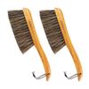 AMERWASH PLUS Counter Brush for Furniture, Drafting, Patio, Bed, Fireplace, Woodworking Cleaning, Horsehair Bristles Duster Wooden Handle Shop Brush, Hand Broom Brush - 2 Pack view 1