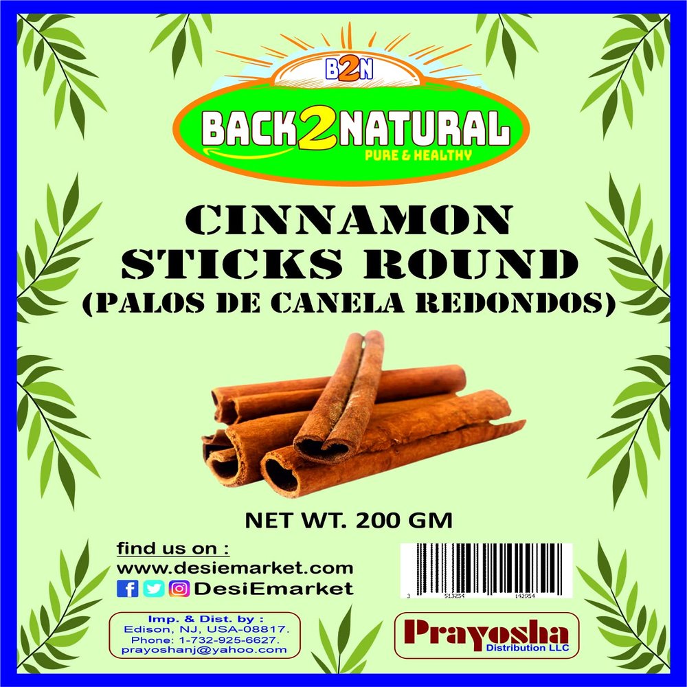 Back2Natural Cinnamon Sticks 7oz (200g) ~ 11-13 Sticks, 3 Inches in Length, Cassia Round ~ All Natural | Vegan | No Colors | Gluten Friendly | NON-GMO