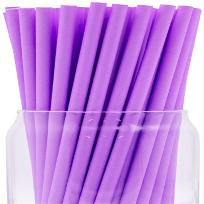 Pack of 300 Pastel Purple Biodegradable 4-Ply Paper Drinking Straws (Compostable, Non-toxic, BPA-free)