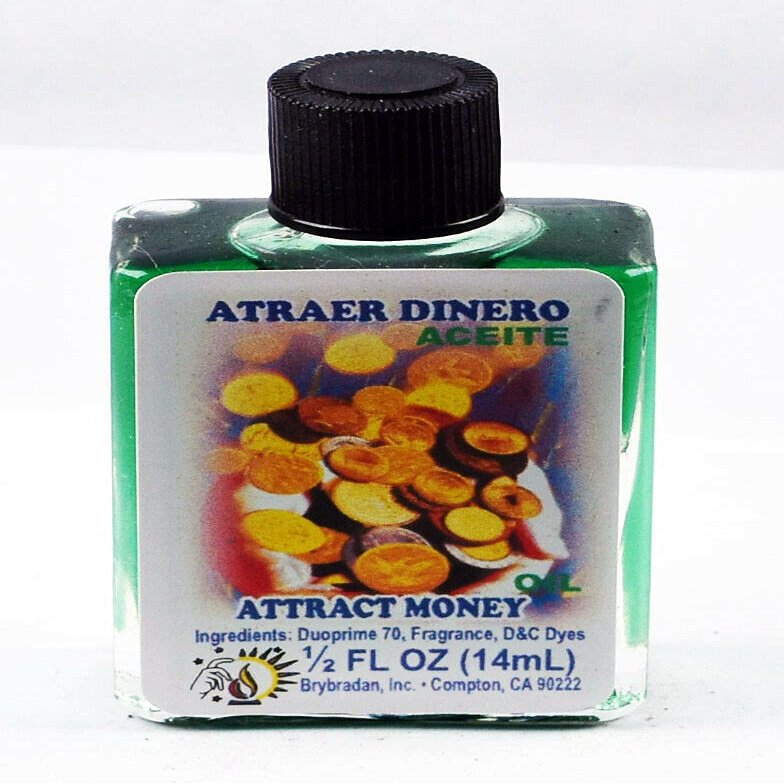 6 PCS BRYBRADAN Attract Money Spiritual Oil-ATRAER Dinero ACEITE ESPIRITUAL -1/2 FL OZ 14.7ML