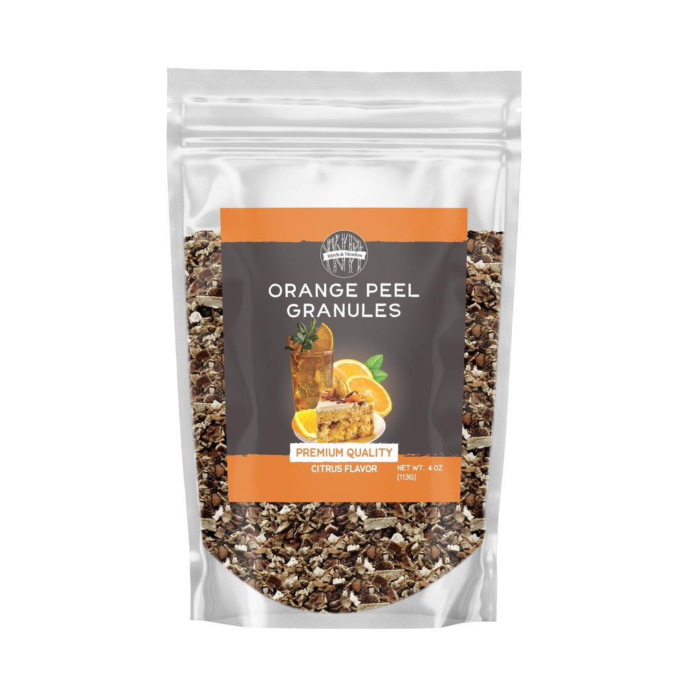 Birch & Meadow 4 oz Orange Peel Granules, Dried Peels, Citrus Flavor