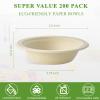 Vplus 200 Pack 12 OZ Paper Bowls, Disposable Compostable Bulk, Eco-friendly Bagasse, Heavy-duty Bowls Perfect for Milk Cereals, Snacks, Salads view 3