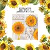 Keep Unique 20-ct 13x13 Sunflower Paper Luncheon Decoupage Napkins, 3-Ply Servilletas Sunflower Heart Napkin for Christmas Art, Dinner and Party, Disposable Napkins Decor (Sunflower Heart) view 2