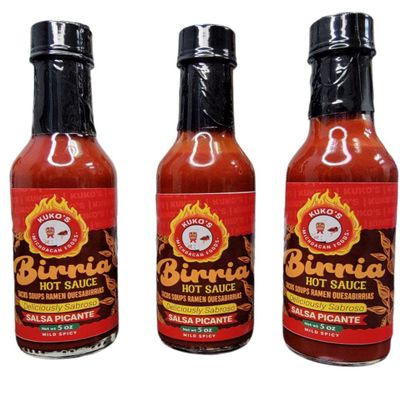 Birria Hot Sauce Salsa picante mild, tacos. burritos, Ramen, soup, caldo, Mexican food