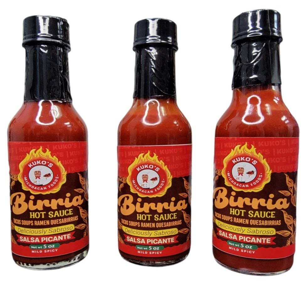 Birria Hot Sauce Salsa picante mild, tacos. burritos, Ramen, soup, caldo, Mexican food