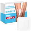 15 Pieces Bordered Gauze Island Dressing Wound Bandage Sterile Adhesive Gauze Pads Patches Post Shower Breathable Borders Individually Packed Pouches Tapes(6 x 6 Inch) view 1