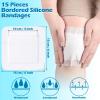 15 Pieces Bordered Gauze Island Dressing Wound Bandage Sterile Adhesive Gauze Pads Patches Post Shower Breathable Borders Individually Packed Pouches Tapes(6 x 6 Inch) view 2