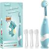Papablic Toddler Sonic Electric Toothbrush Kids for Ages 1-3 Years, Baby Electric Toothbrush with Cute Dino Cover and Smart LED Timer, 4 Brush Heads (Debby) view 1