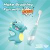 Papablic Toddler Sonic Electric Toothbrush Kids for Ages 1-3 Years, Baby Electric Toothbrush with Cute Dino Cover and Smart LED Timer, 4 Brush Heads (Debby) view 2