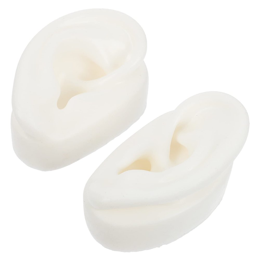 balacoo 1pair Silicone Fake Ear Model for Earring Display Realistic Simulation Ear Mold for Piercing Practice and Jewelry Showcase and Flexible Design for Studs and Cuffs
