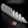 6.3" Spiral Selenite Massage Wand Polished Natural Satin Spar Crystal Point One Side Terminated Mineral Unicorn Horn Gemstone Stick - Morocco (1PC) view 3