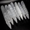 6.3" Spiral Selenite Massage Wand Polished Natural Satin Spar Crystal Point One Side Terminated Mineral Unicorn Horn Gemstone Stick - Morocco (1PC) view 4