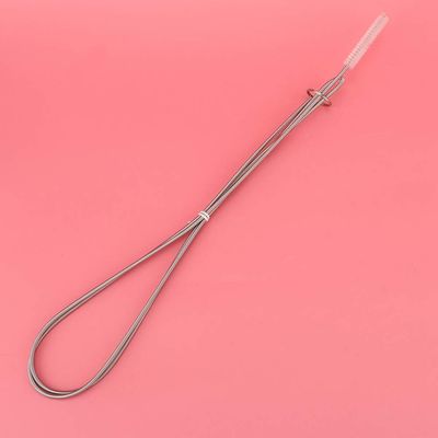 Pilipane Silicone Tube Cleaner Spiral Brush 150cm, Silver, Nylon Bristles, Stainless Steel Handle, 8-10mm Silicone Tube
