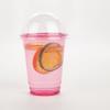 Golden Apple, 12oz 50sets Pink Red Plastic cups with Clear Dome lids with hole (50cups+50lids) BPA Free view 2