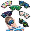 Eurzom 6 Pieces Shark Dinosaur Kids Sleep Mask Soft Satin Eye Mask Boys Animals Theme Kids Night Products for Sleeping Supplies, 6 Styles(Dinosaur) view 1