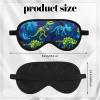 Eurzom 6 Pieces Shark Dinosaur Kids Sleep Mask Soft Satin Eye Mask Boys Animals Theme Kids Night Products for Sleeping Supplies, 6 Styles(Dinosaur) view 2