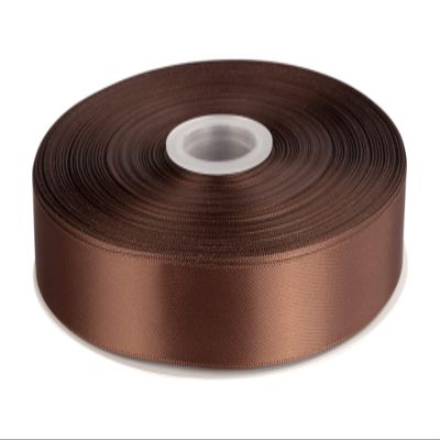1" Inch Double Faced Satin Ribbon Solid Polyester Ribbon for Gift Wrapping, Crafts, Hair Bows, Wedding Party Decaration, Baby Shower Decoration Floral Arrangement (100 Yards, Brown)