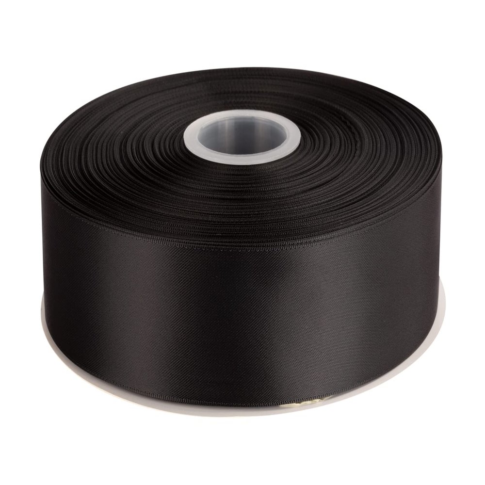 1-1/2" Inch Double Faced Satin Ribbon Solid Polyester Ribbon for Gift Wrapping, Crafts, Hair Bows, Wedding Party Decaration, Baby Shower Decoration Floral Arrangement (100 Yards, Black)