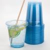 Golden Apple, 12oz 50sets Blue Plastic cups with Clear Flat lids X hole (50cups+50lids) BPA Free view 1