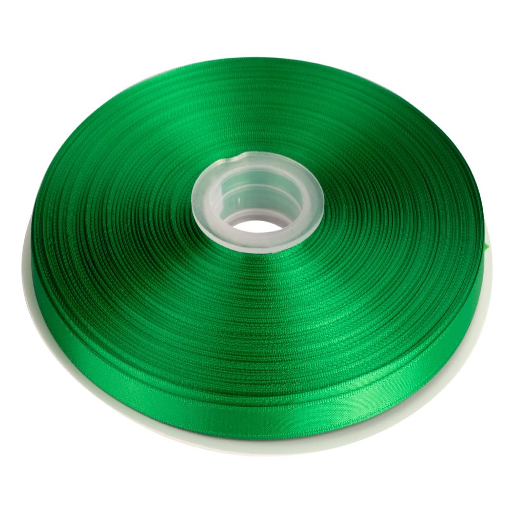 1/4" Inch Double Faced Satin Ribbon Solid Polyester Ribbon for Gift Wrapping, Crafts, Hair Bows, Wedding Party Decaration, Baby Shower Decoration Floral Arrangement (100 Yards, Emerald)