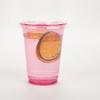 Golden Apple, 12oz 50sets Pink Red Plastic cups with Clear Flat lids X hole (50cups+50lids) BPA Free view 2