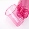 Golden Apple, 12oz 50sets Pink Red Plastic cups with Clear Flat lids X hole (50cups+50lids) BPA Free view 3