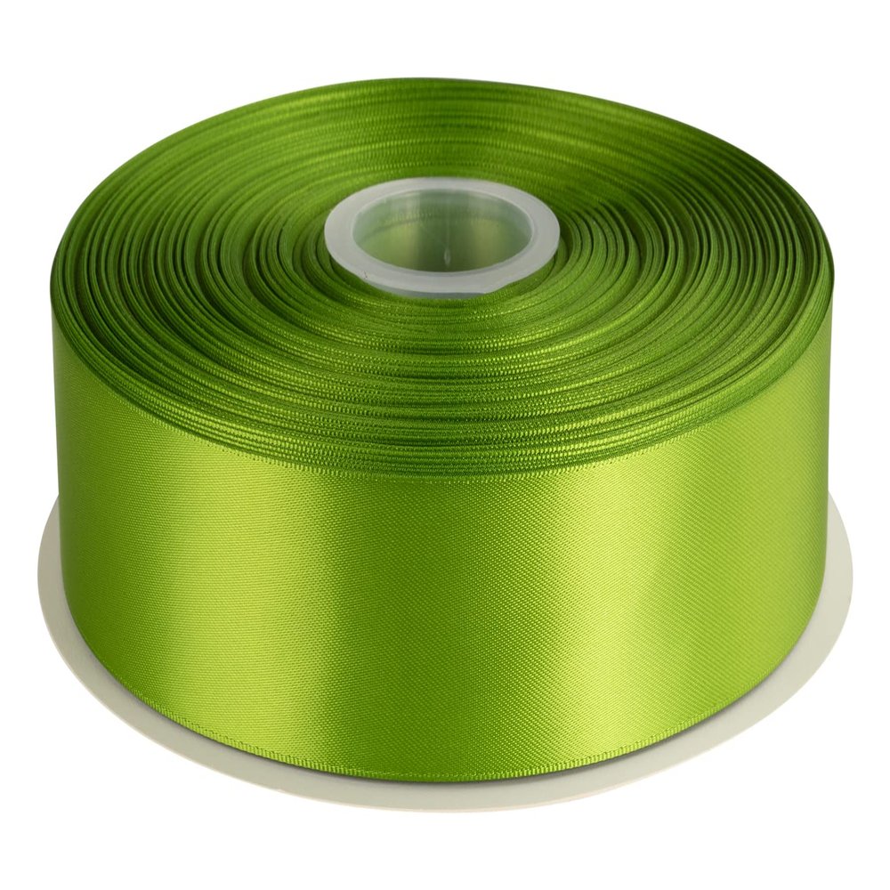 1-1/2" Inch Double Faced Satin Ribbon Solid Polyester Ribbon for Gift Wrapping, Crafts, Hair Bows, Wedding Party Decaration, Baby Shower Decoration Floral Arrangement (100 Yards, Kiwi)