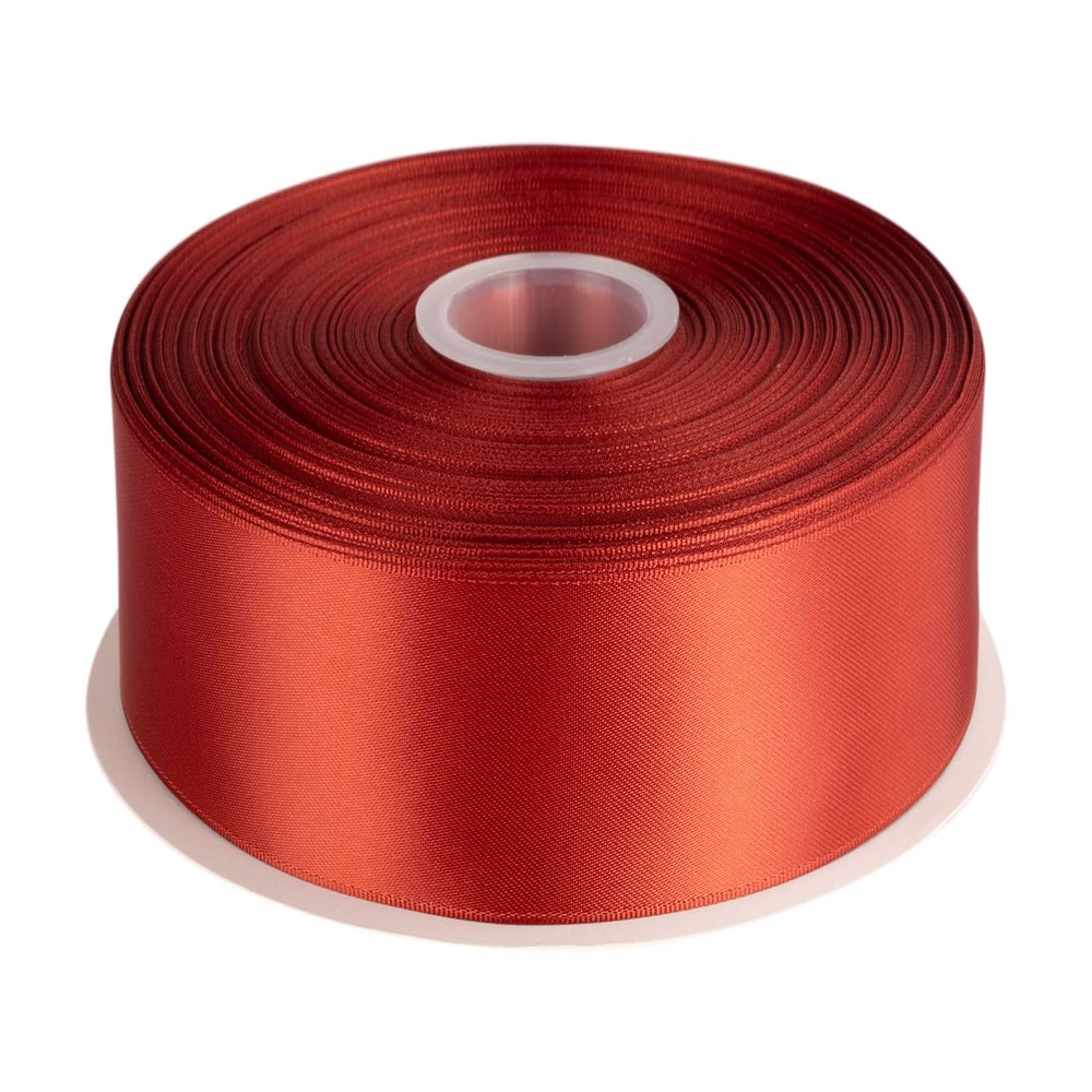 1-1/2" Inch Double Faced Satin Ribbon Solid Polyester Ribbon for Gift Wrapping, Crafts, Hair Bows, Wedding Party Decaration, Baby Shower Decoration Floral Arrangement (100 Yards, Rust)