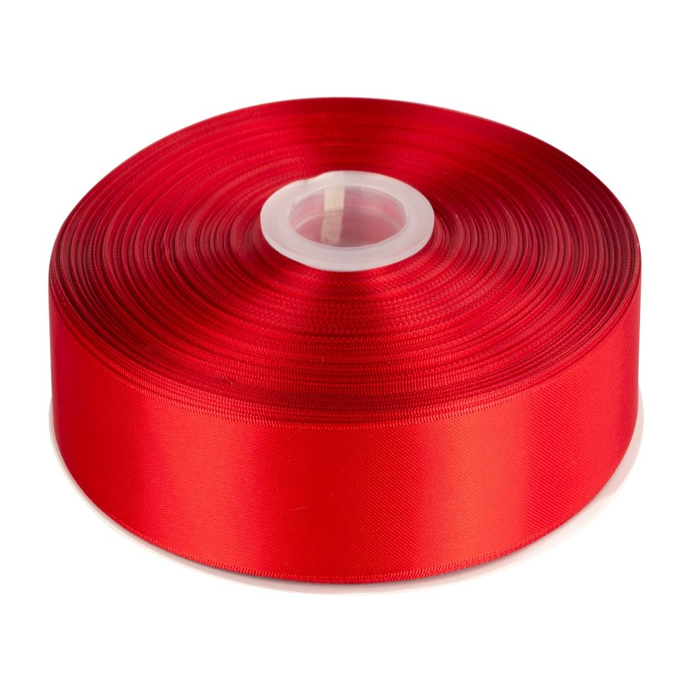 1" Inch Double Faced Satin Ribbon Solid Polyester Ribbon for Gift Wrapping, Crafts, Hair Bows, Wedding Party Decaration, Baby Shower Decoration Floral Arrangement (100 Yards, Red)