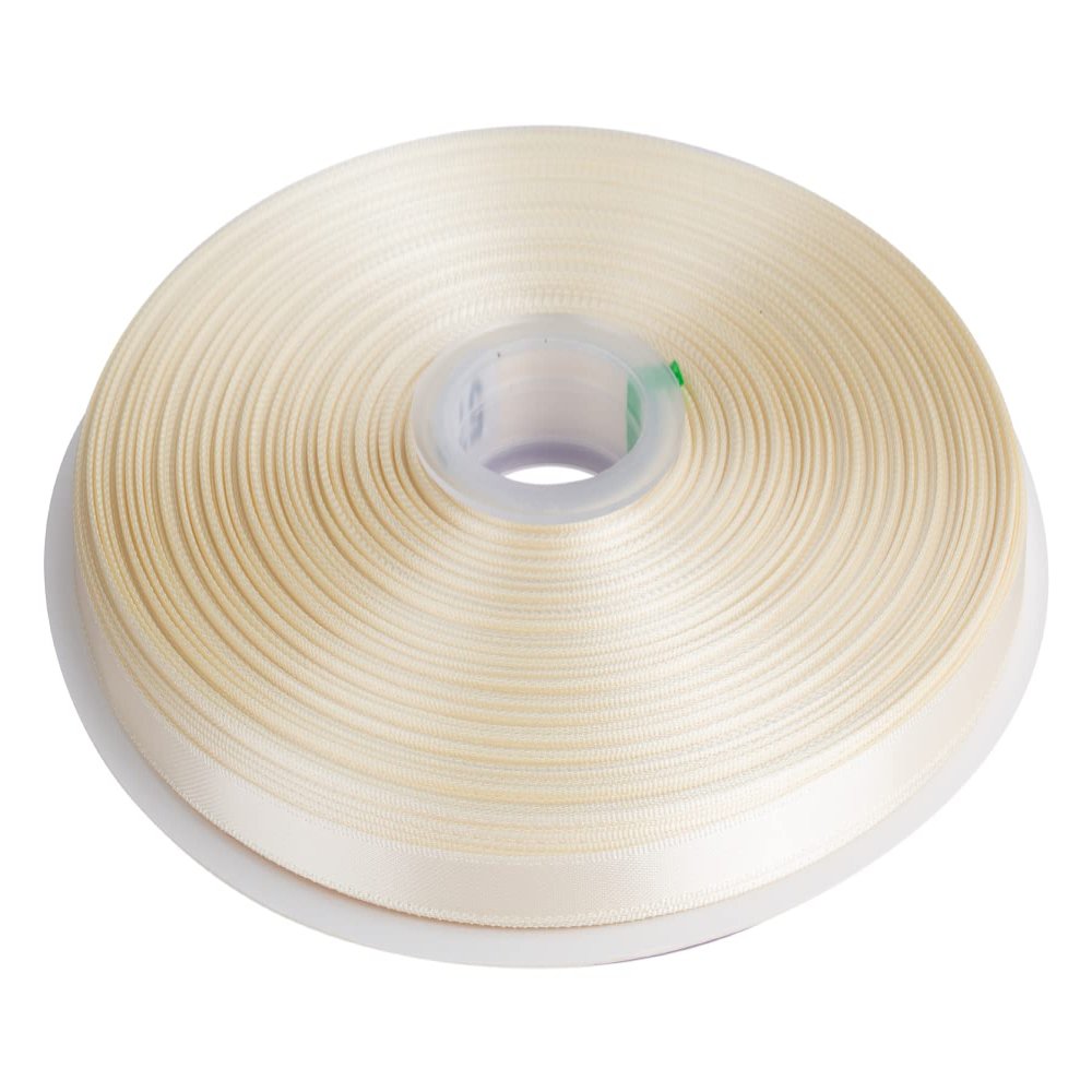 1/4" Inch Double Faced Satin Ribbon Solid Polyester Ribbon for Gift Wrapping, Crafts, Hair Bows, Wedding Party Decaration, Baby Shower Decoration Floral Arrangement (100 Yards, Ivory)