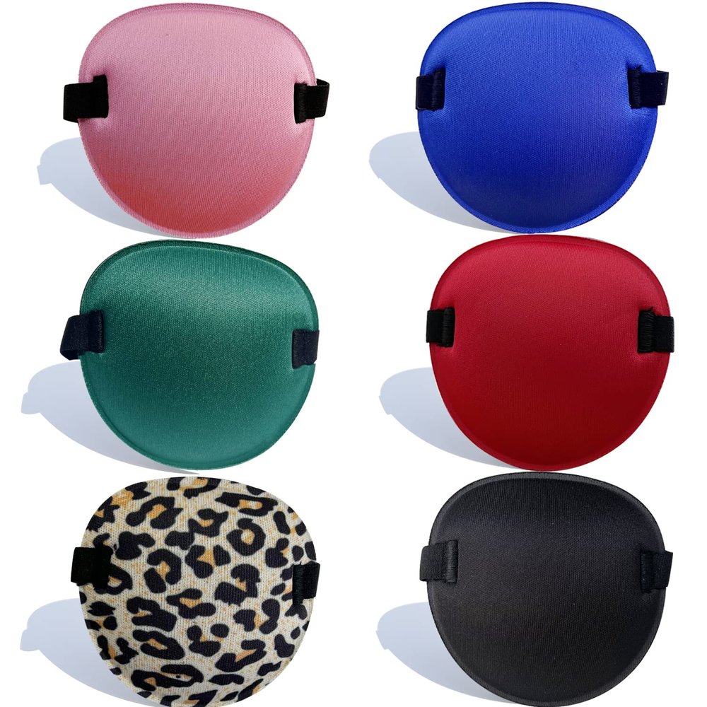 Vandorla 6PCS Eye Patch, Super Soft Eye Patches, Adjustable Medical Eye Patch for Adults and Kids, Amblyopia Lazy Eye Patches for Left or Right Eyes, 6 Colors